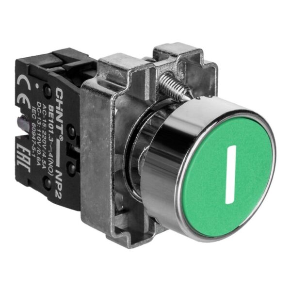 BOTON DE COMANDO VERDE METAL 1NA -