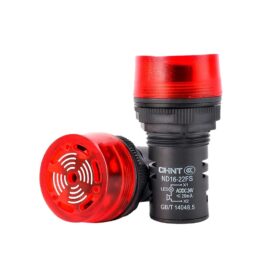 PILOTO COMPACTO CON ZUMBADOR, Ø22MM, 220 V, ROJO